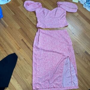 Abercrombie & Fitch Pink Patterned Skirt Set